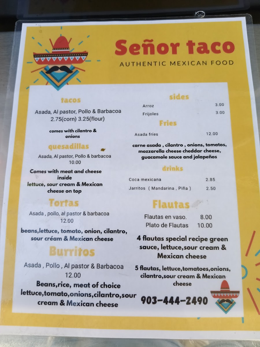 Señor Taco Photo Menu 3