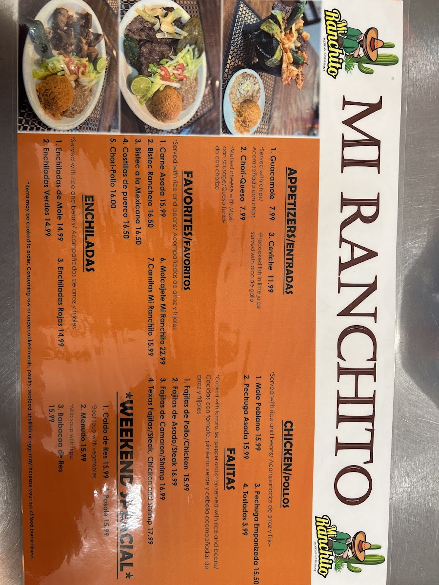 Mi Ranchito Photo Menu 2