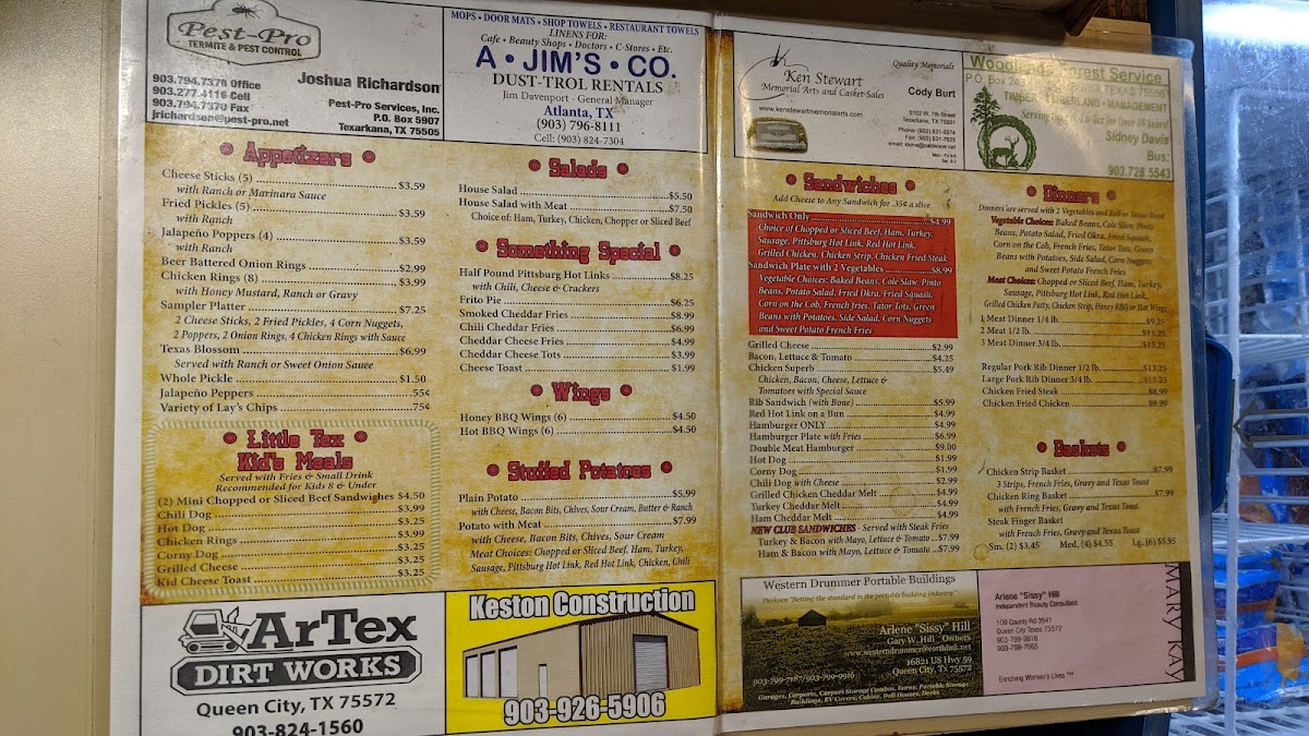 Texas BBQ Photo Menu 1