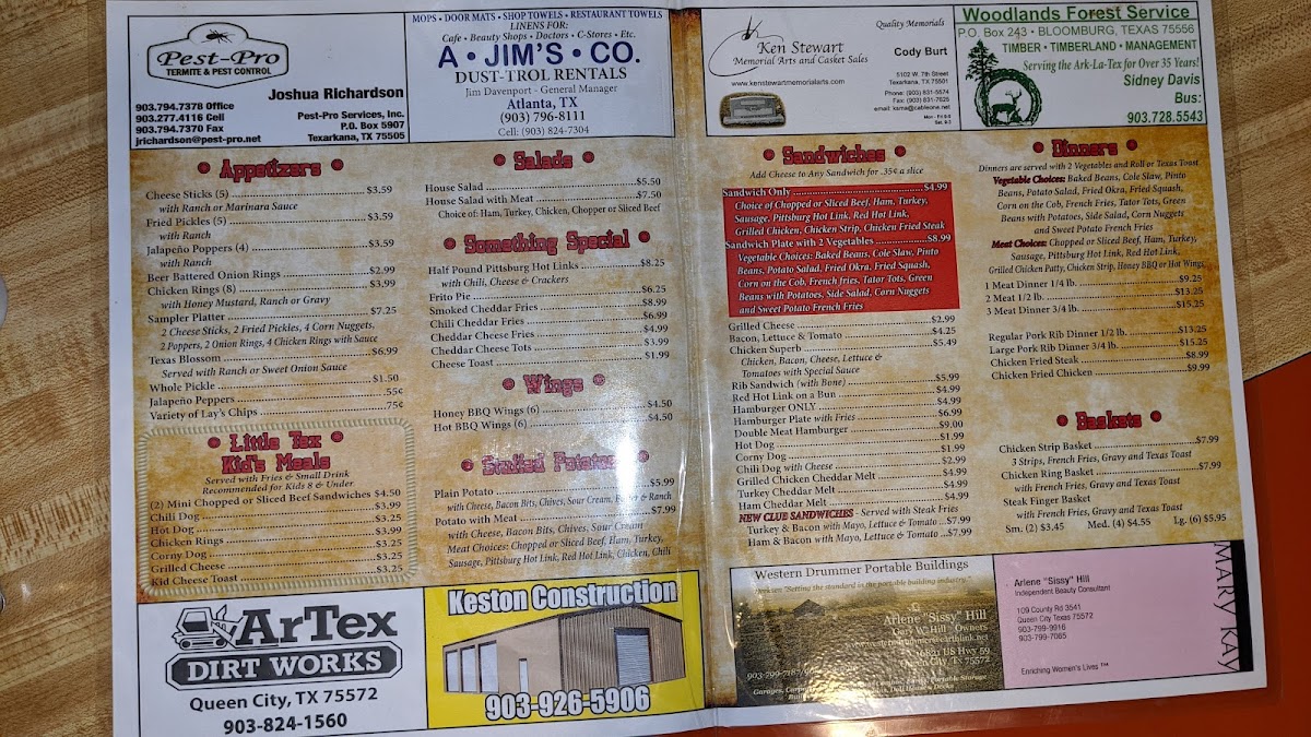 Texas BBQ Photo Menu 3