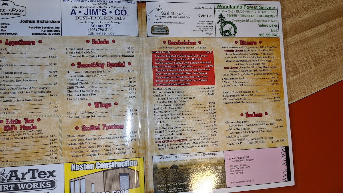 Texas BBQ Photo Menu 4