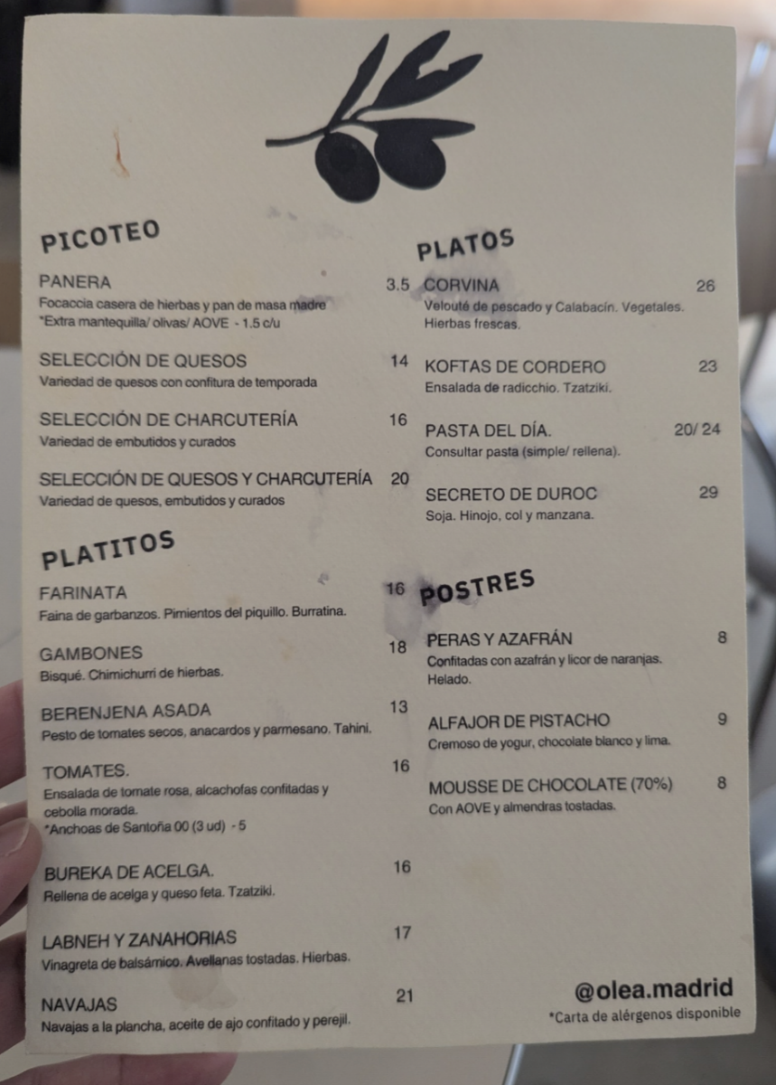 Olea Photo Menu 10