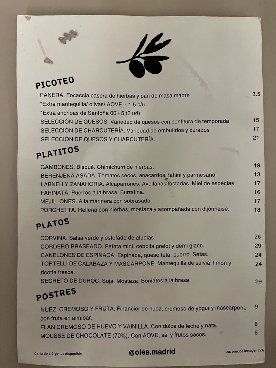 Olea Photo Menu 4