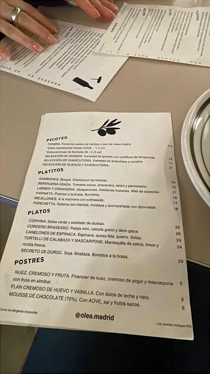 Olea Photo Menu 6