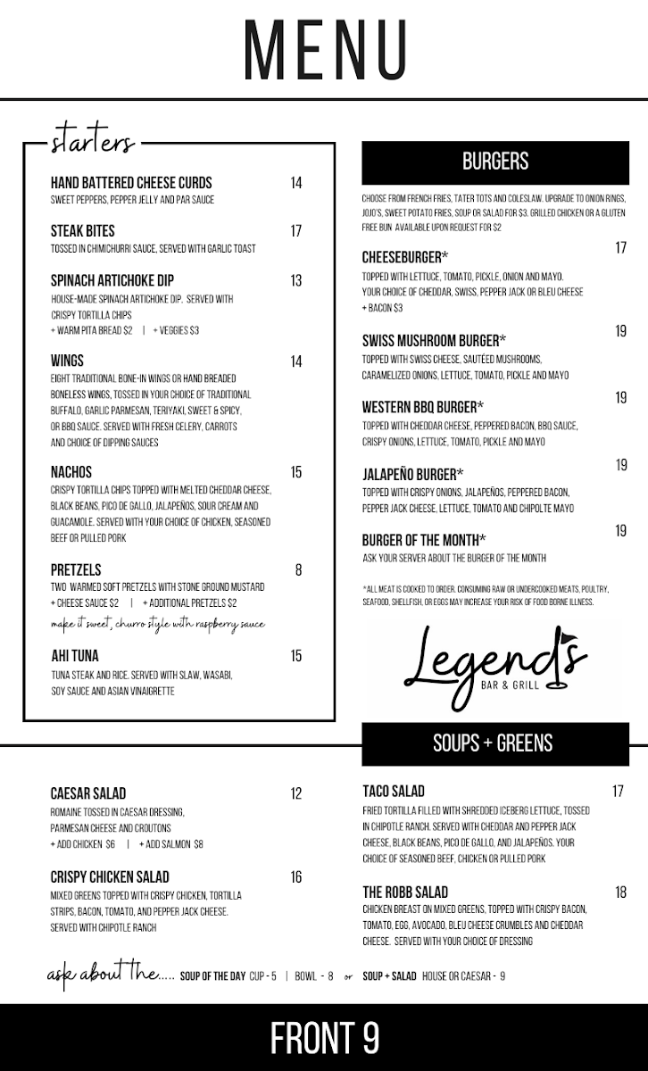 Legend's Bar and Grill Photo Menu 4