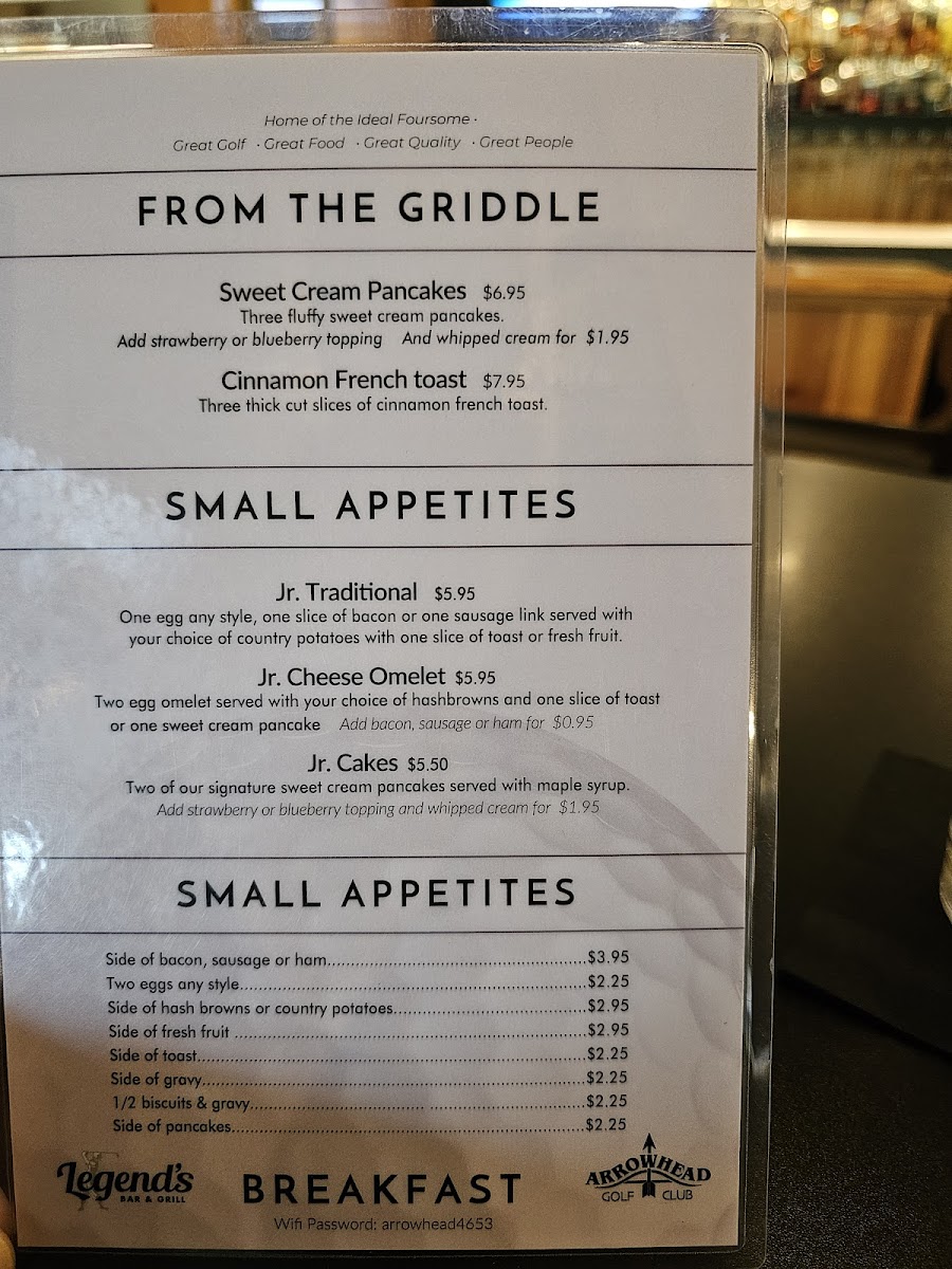 Legend's Bar and Grill Photo Menu 6