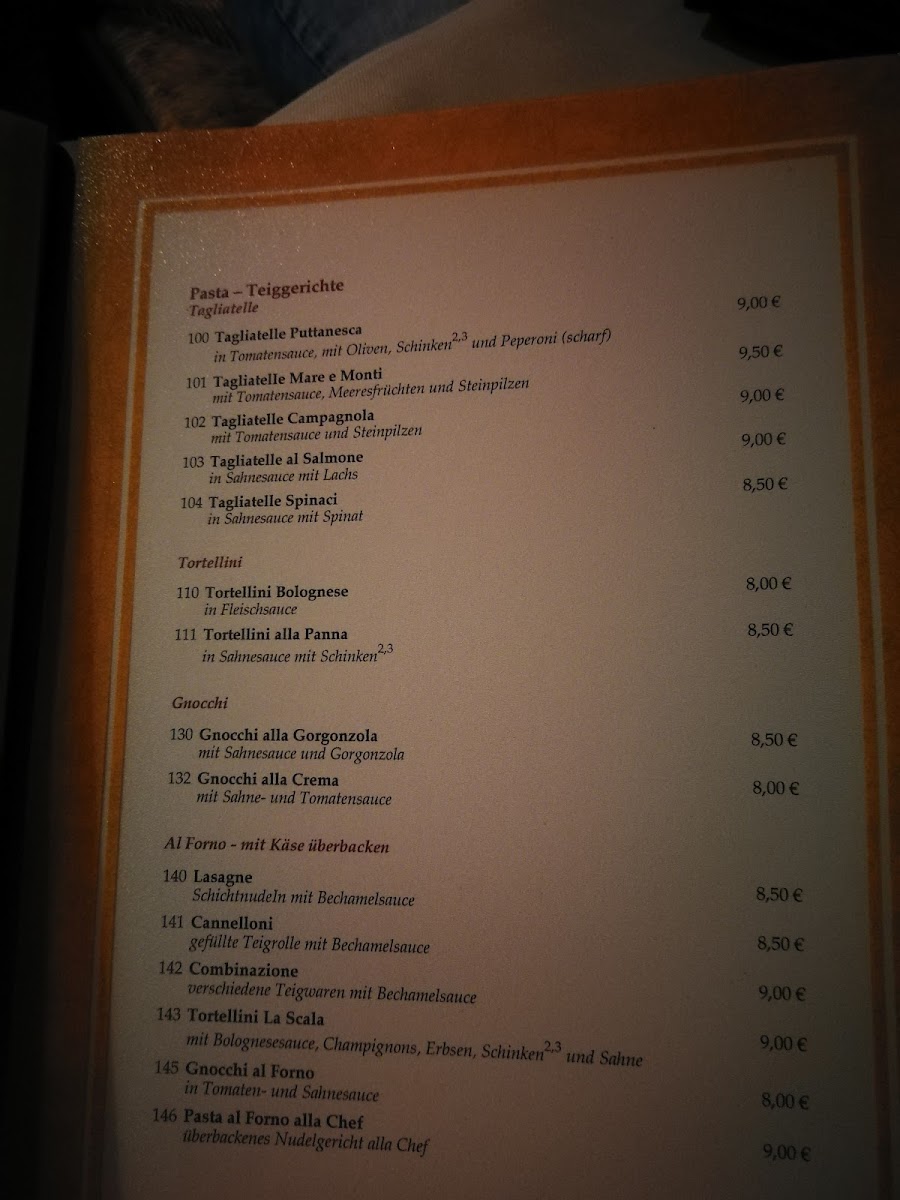La Scala Photo Menu 1