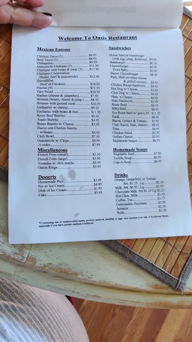 Oasis Restaurant Photo Menu 3