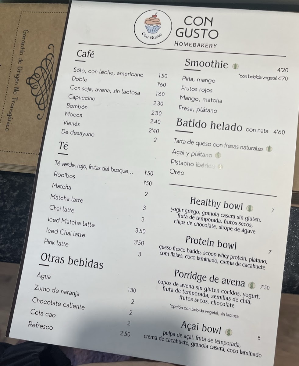 Con Gusto Photo Menu 1