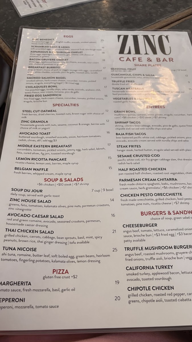 Zinc Café & Bar Photo Menu 10