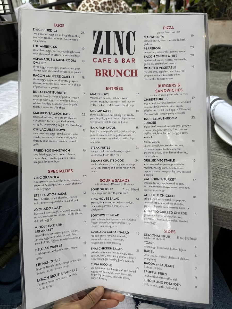Zinc Café & Bar Photo Menu 2