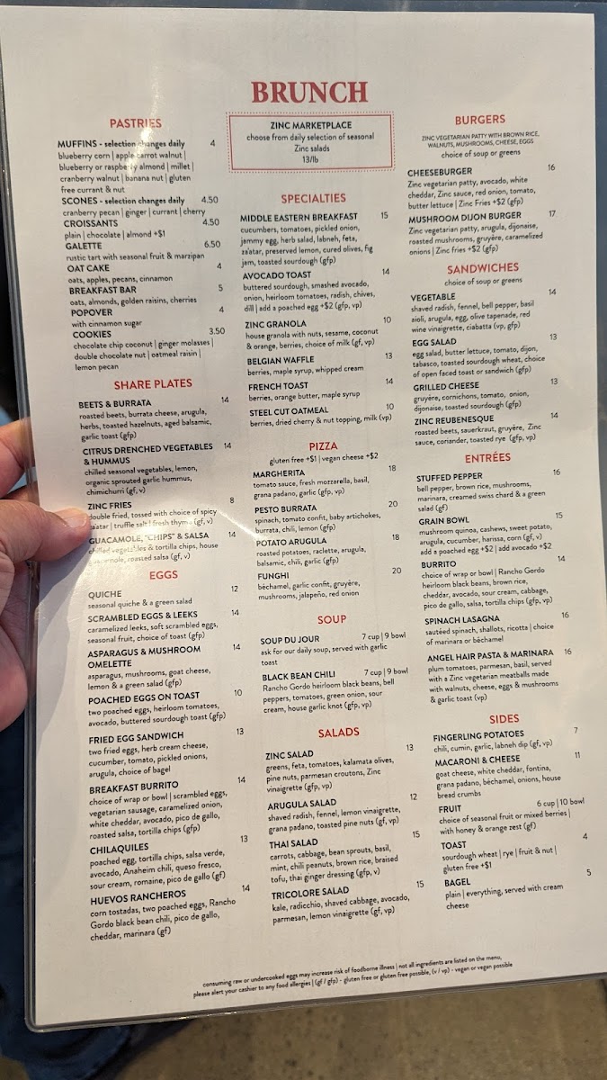 Zinc Café & Bar Photo Menu 5