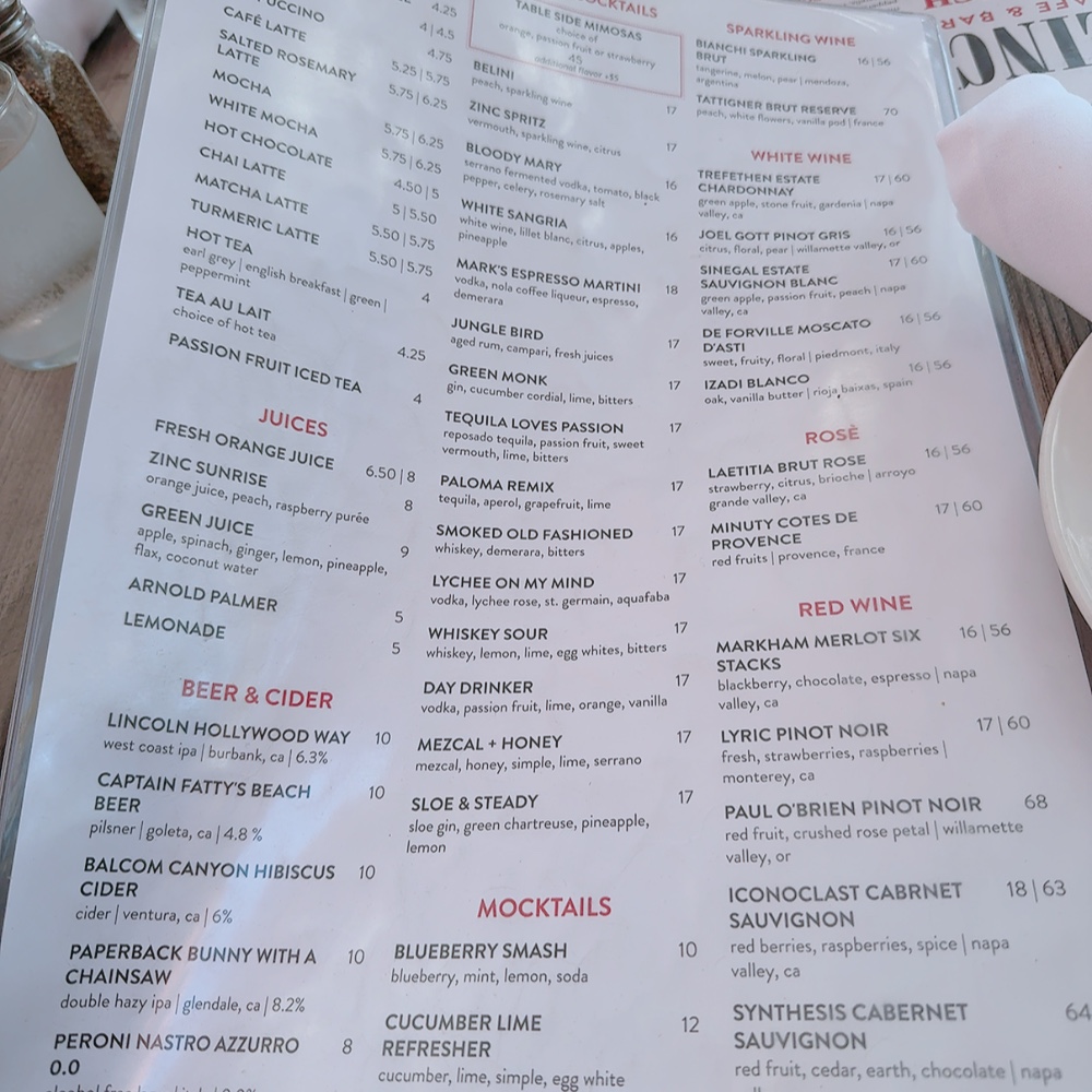 Zinc Café & Bar Photo Menu 9