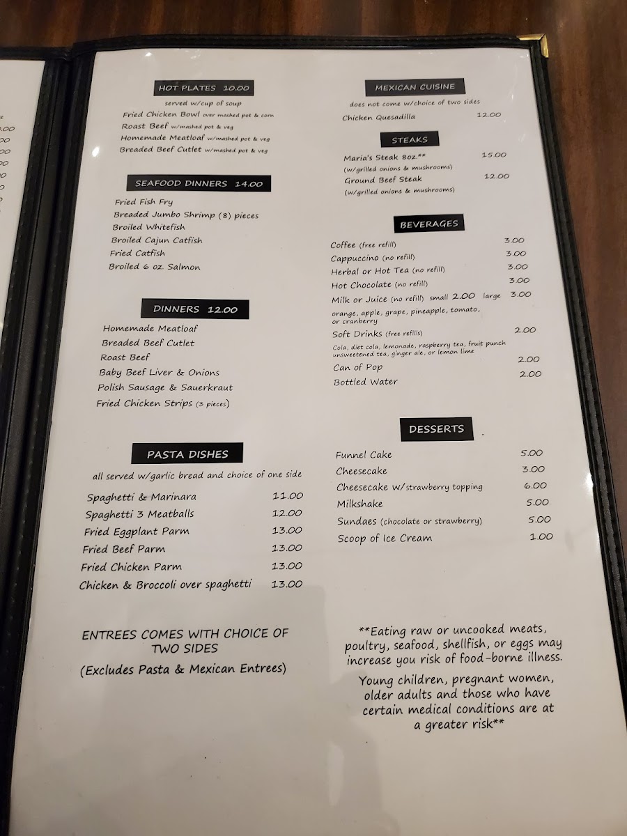 Maria's Family Restaurant Photo Menu 4