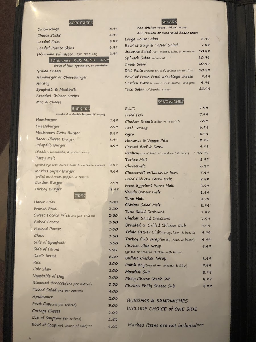 Maria's Family Restaurant Photo Menu 6