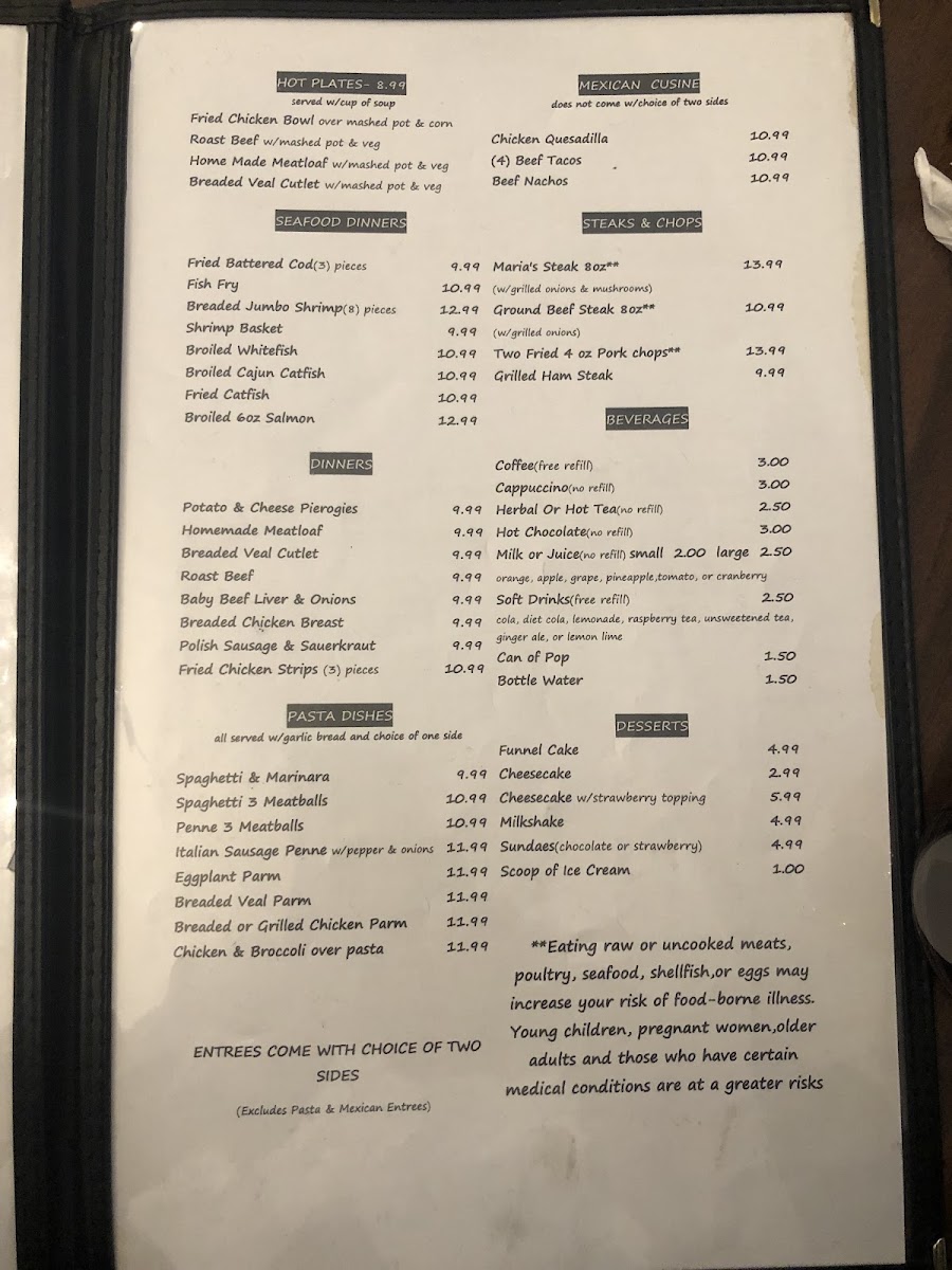Maria's Family Restaurant Photo Menu 7