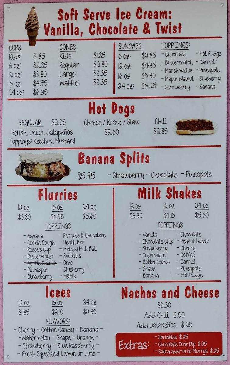 Dairy Bar Photo Menu 1