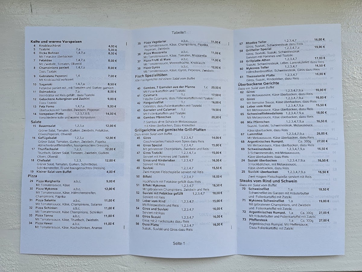 Mykonos Restaurant Photo Menu 1