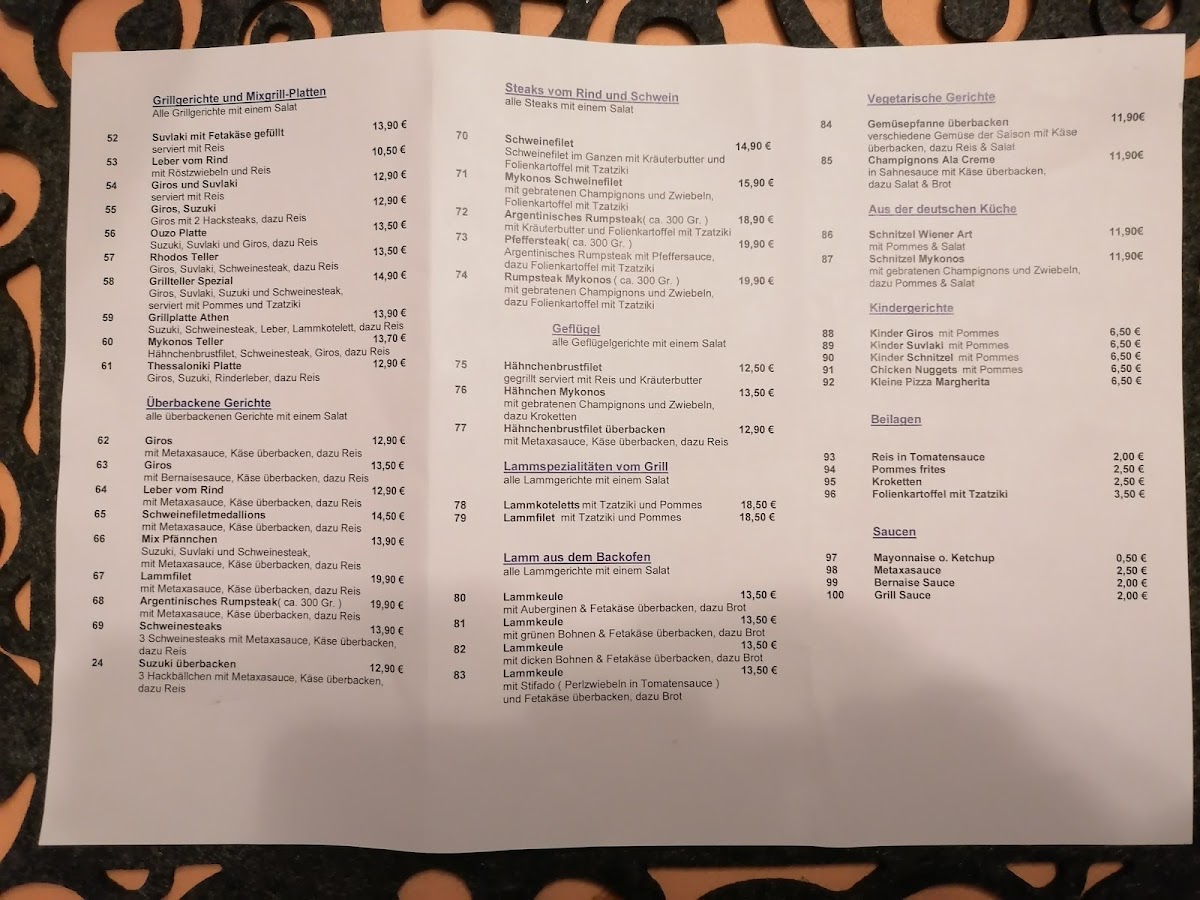 Mykonos Restaurant Photo Menu 3