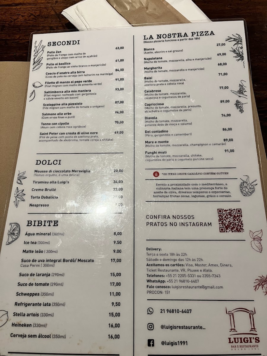 Luigi's Photo Menu 1