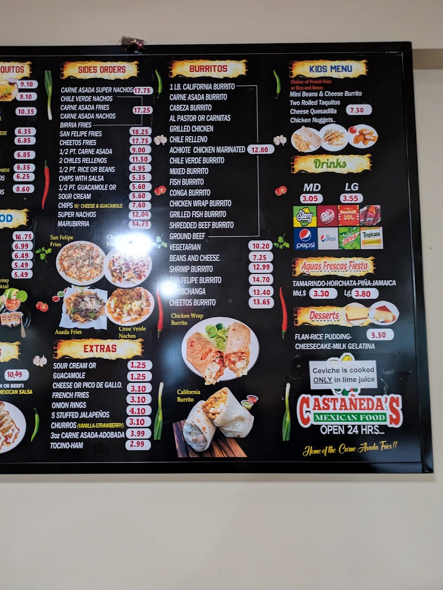 Castañeda's Mexican Food Photo Menu 2