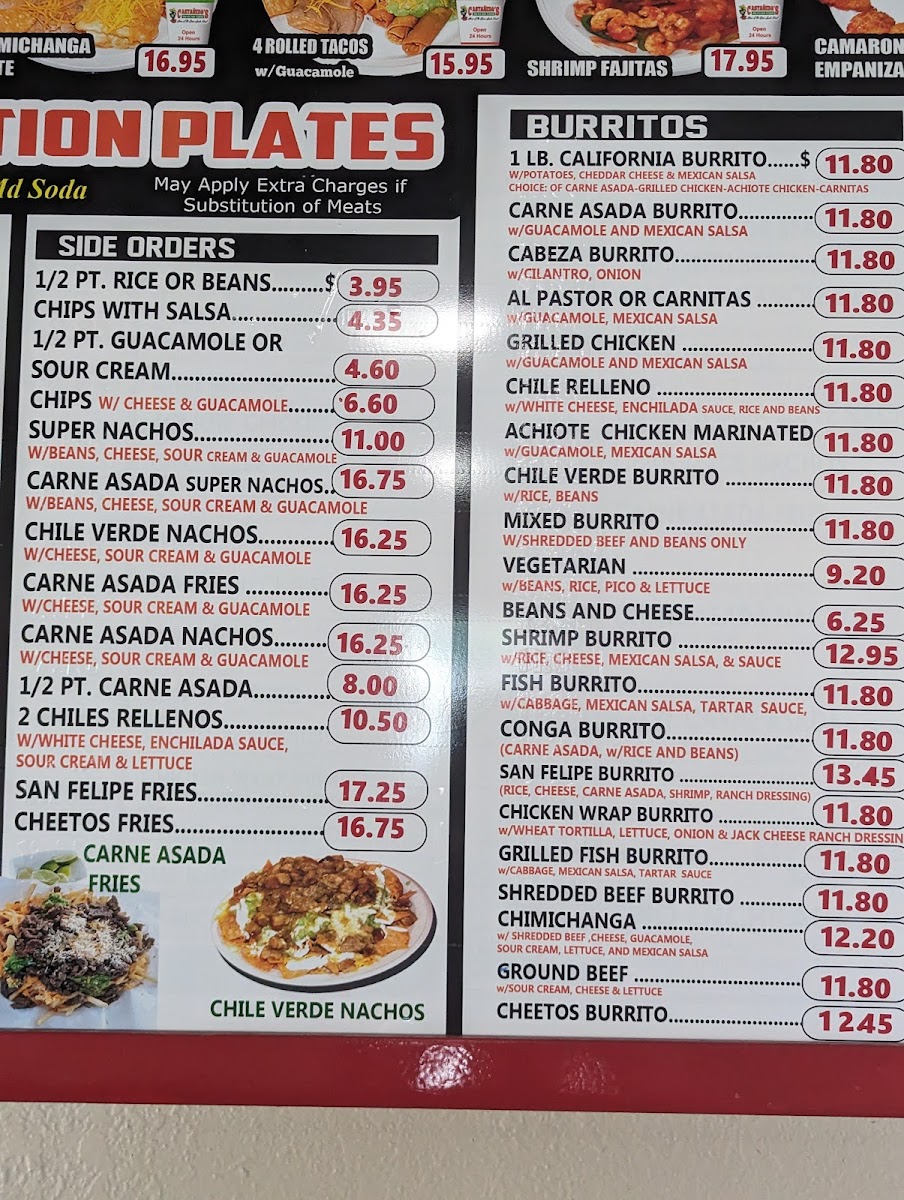 Castañeda's Mexican Food Photo Menu 5