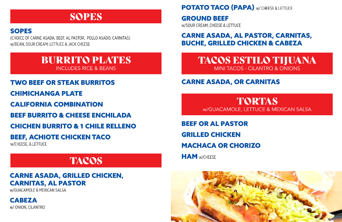 Castañeda's Mexican Food Photo Menu 8