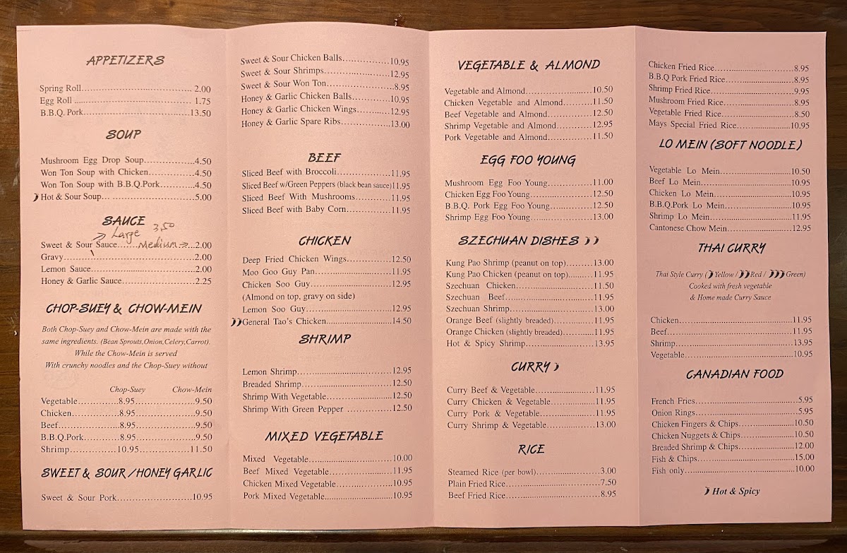 Mays Restaurant Photo Menu 4