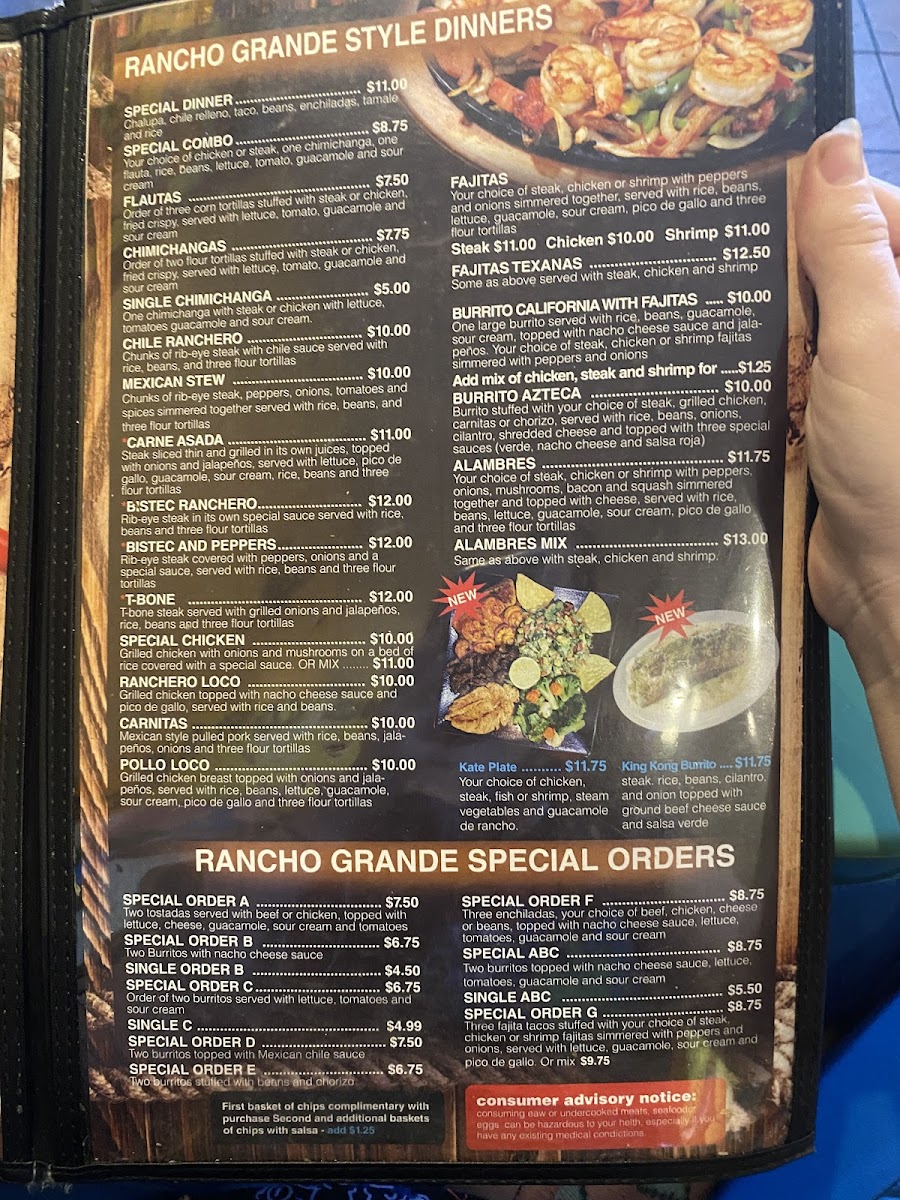 Rancho Grande Photo Menu 2