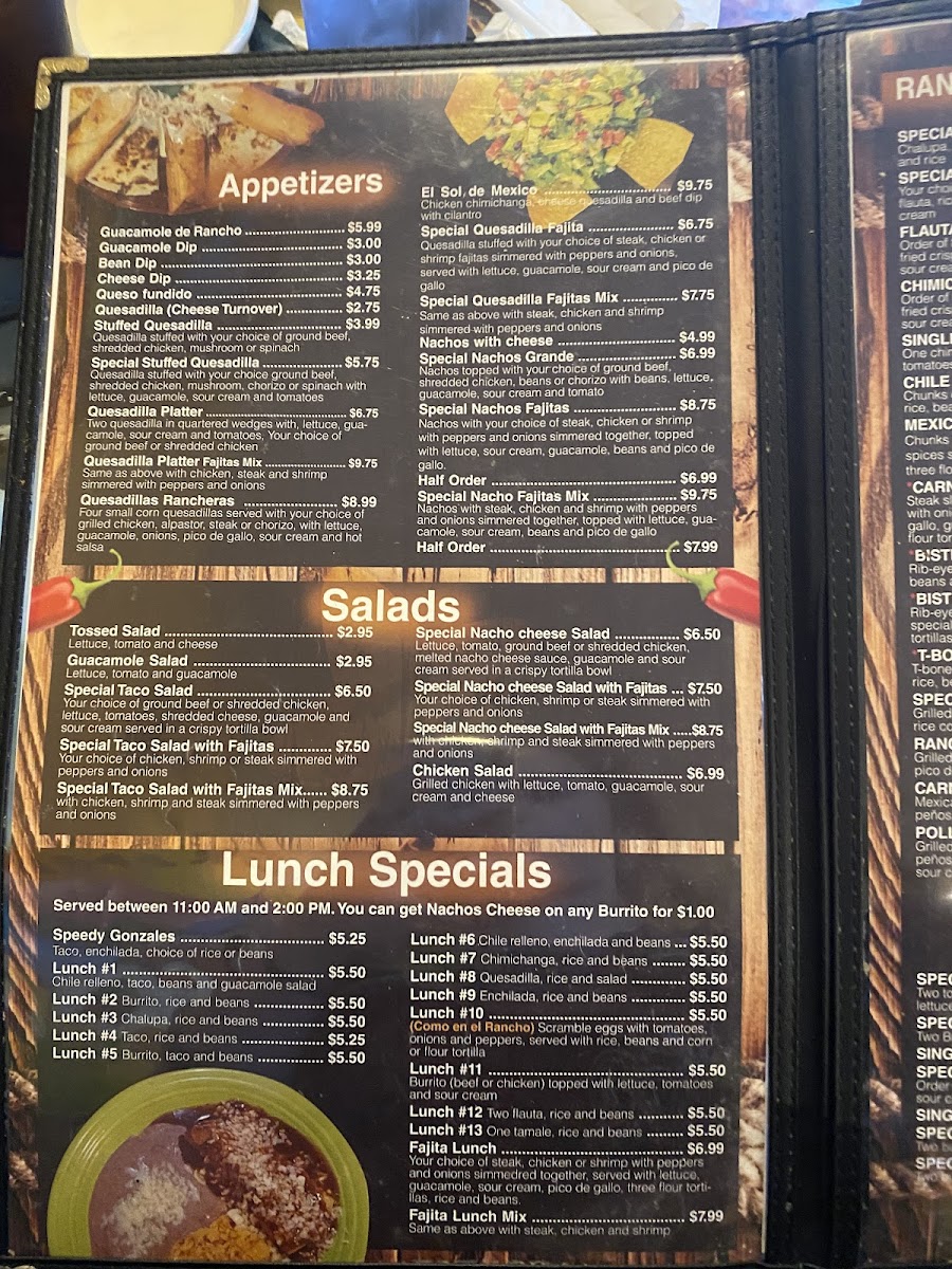 Rancho Grande Photo Menu 3