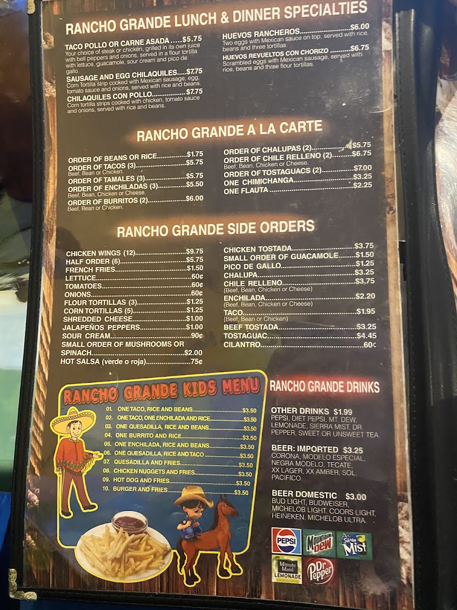 Rancho Grande Photo Menu 4
