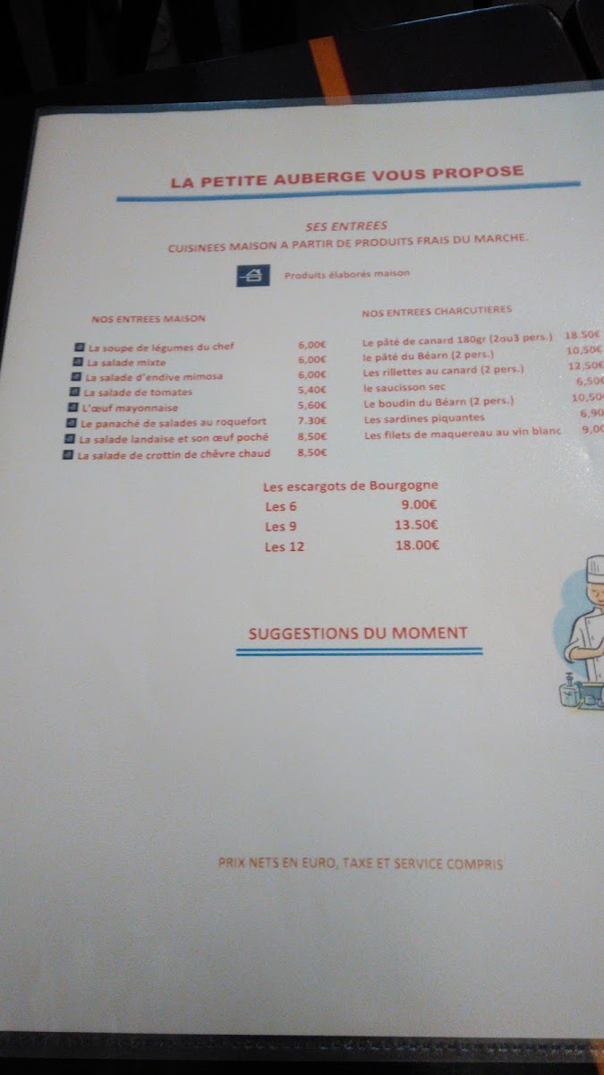 La Petite Auberge Photo Menu 2