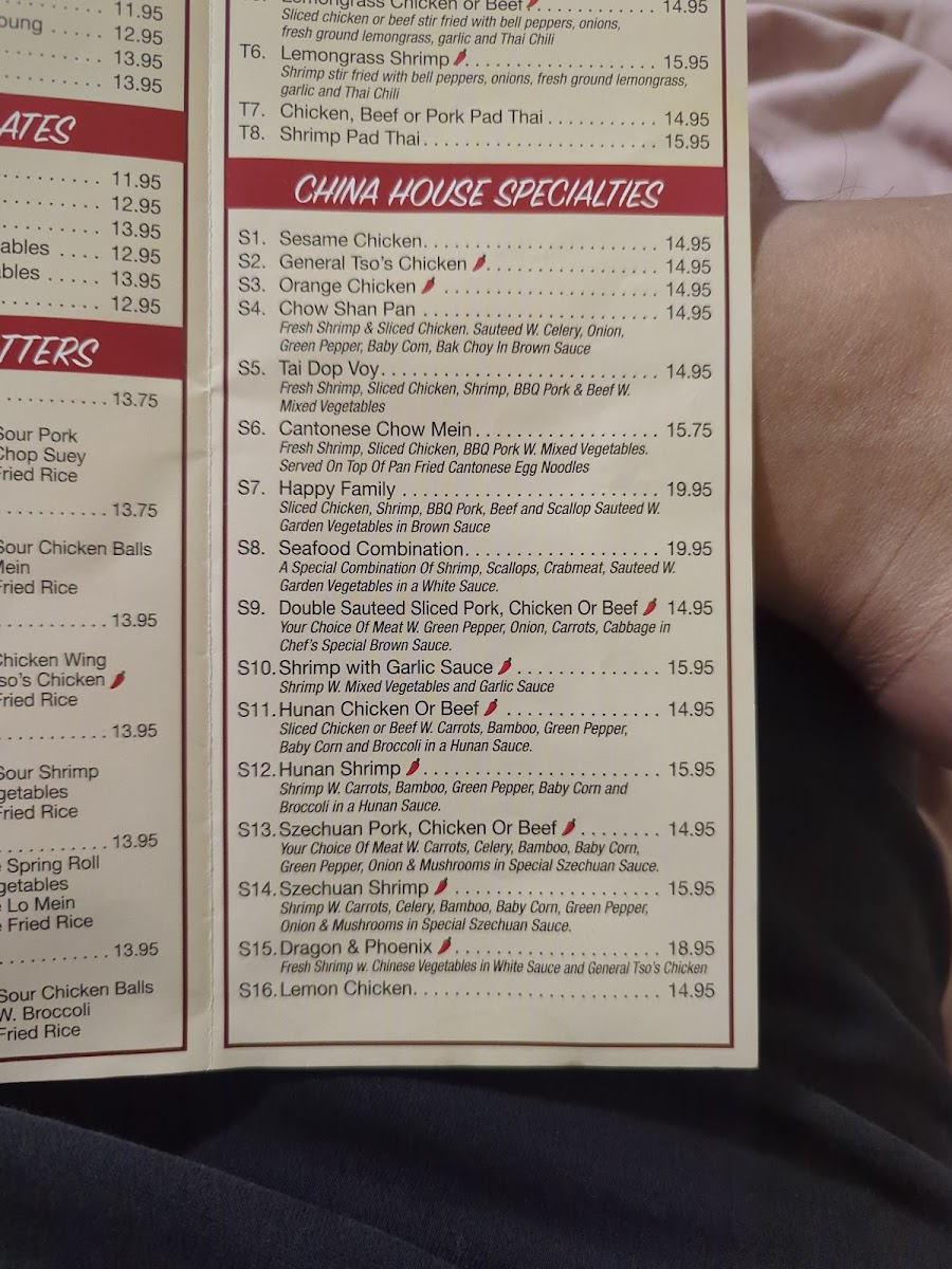 China House Restaurant Photo Menu 2