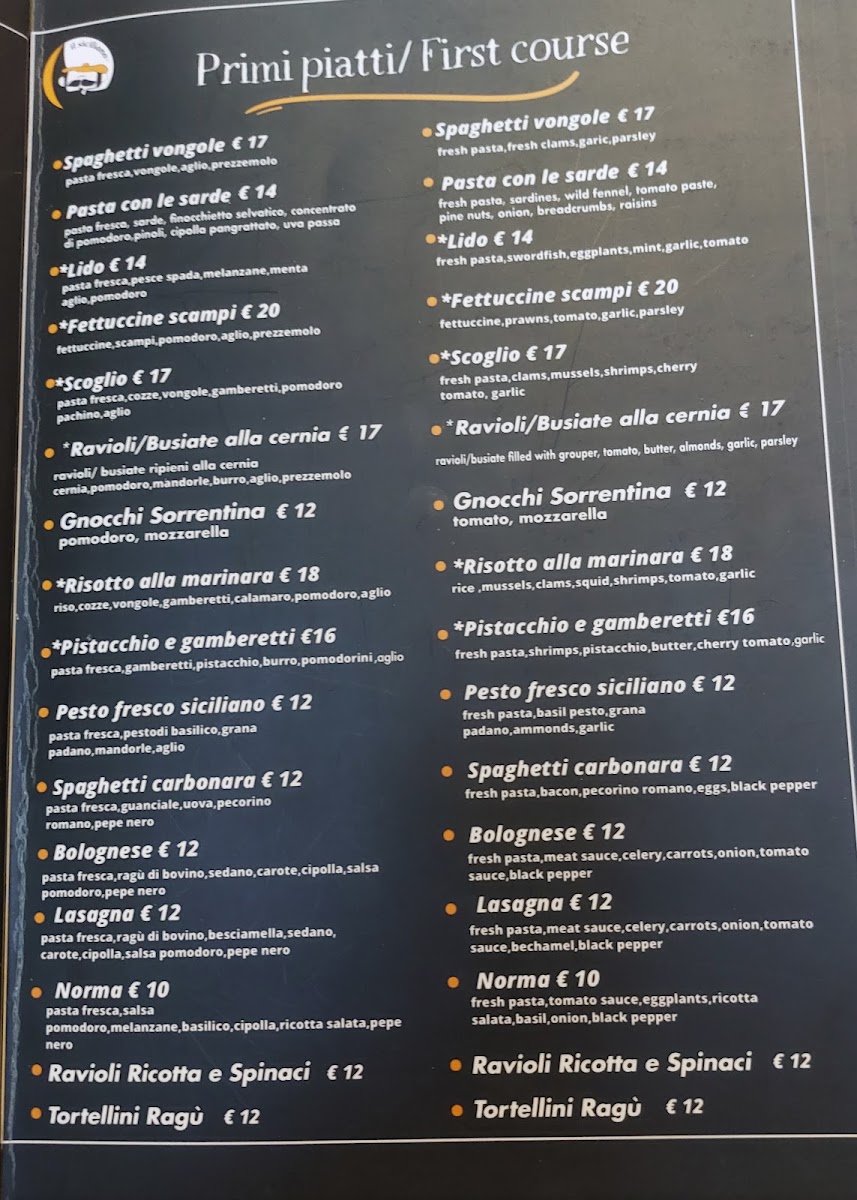 il Siciliano Photo Menu 1
