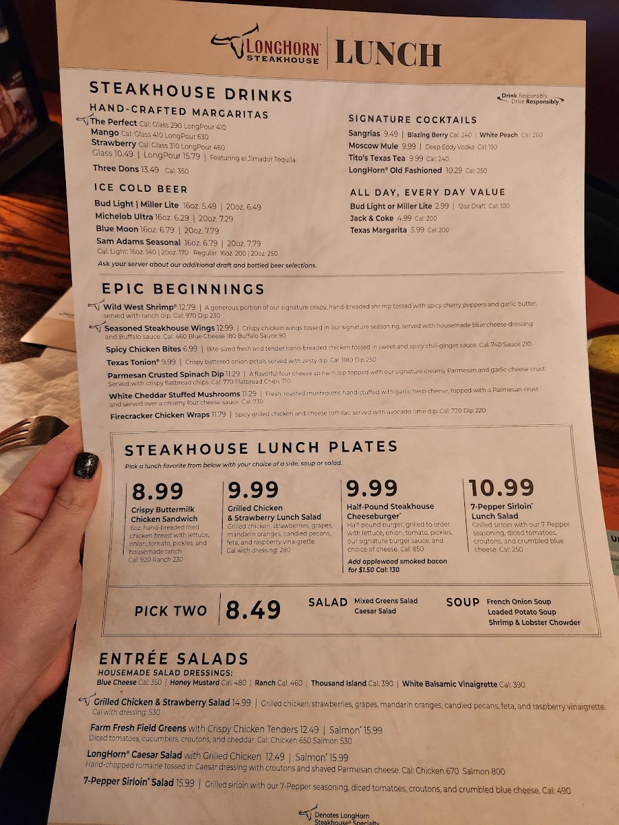 LongHorn Steakhouse Photo Menu 7