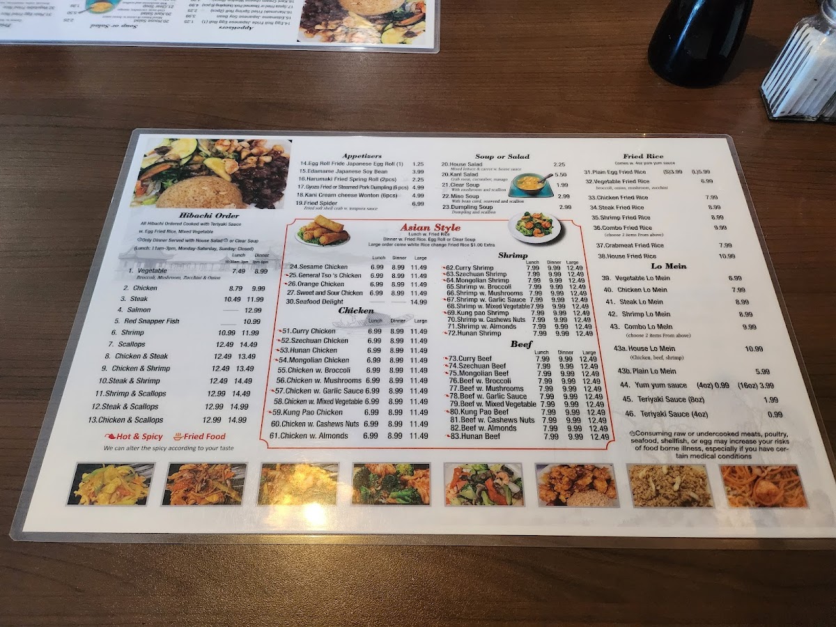 Tokyo Express Photo Menu 1