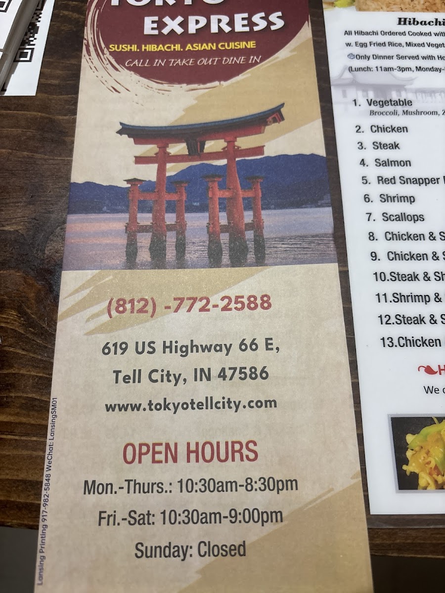 Tokyo Express Photo Menu 5