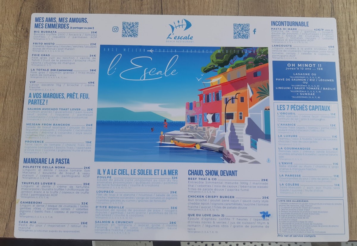 L'Escale Photo Menu 9