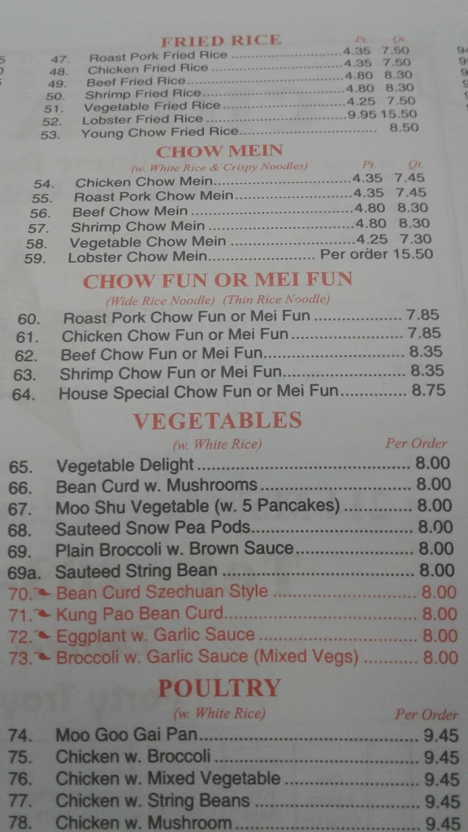 China Star Photo Menu 2