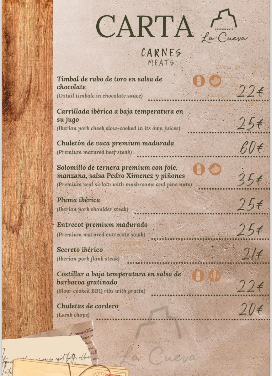 La Cueva Photo Menu 5