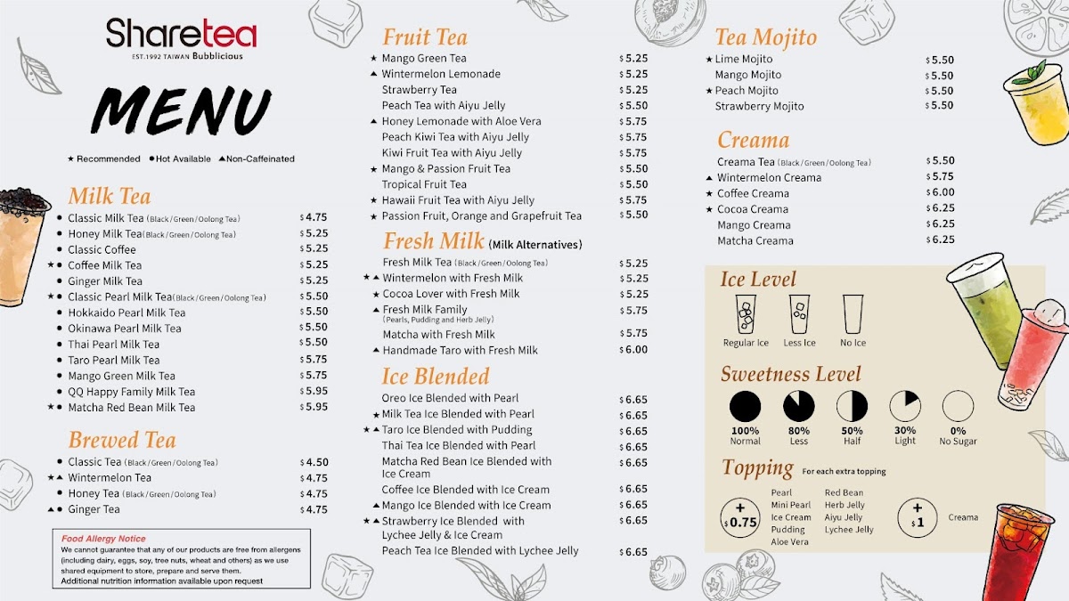 Sharetea Photo Menu 2