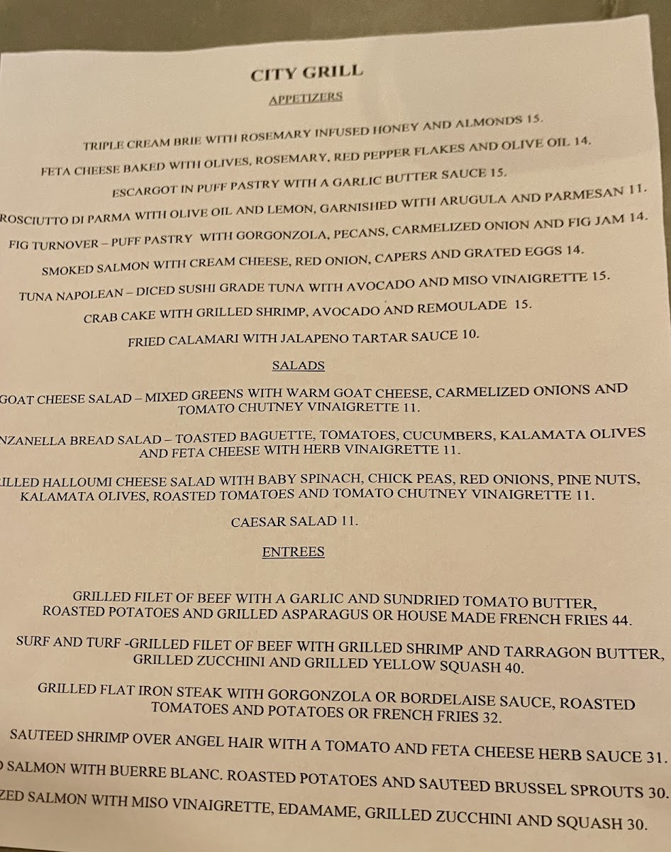 City Grill Photo Menu 2
