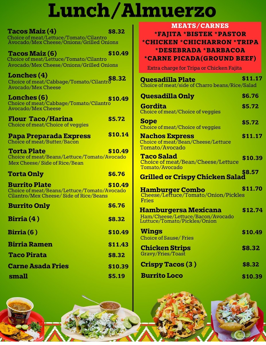 Taqueria López Photo Menu 1