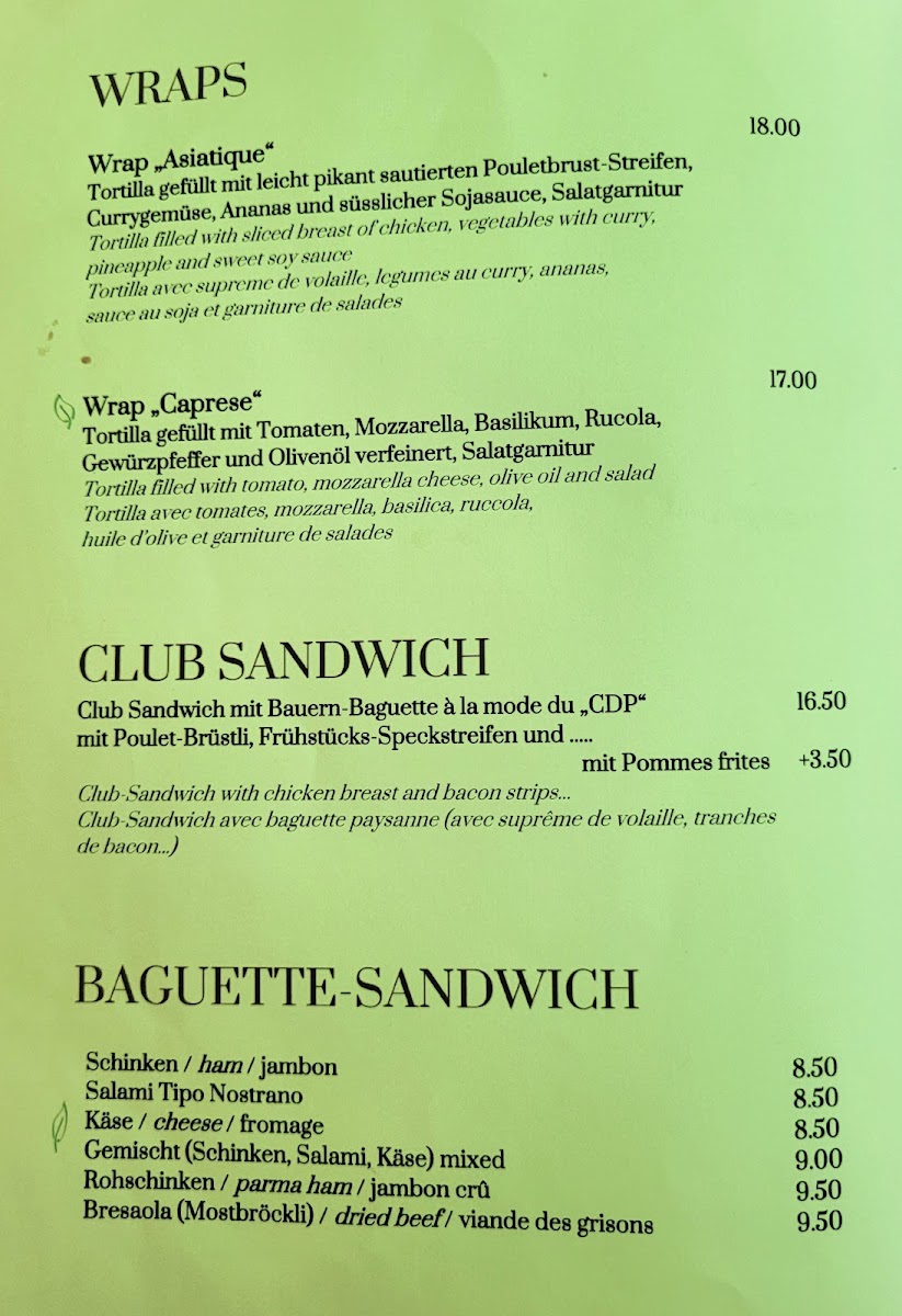 Café de Paris Photo Menu 5