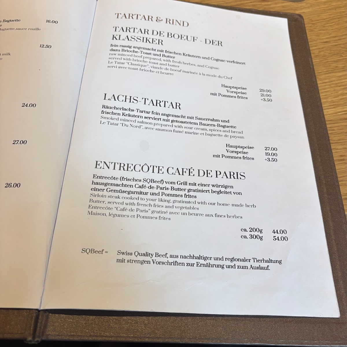 Café de Paris Photo Menu 7