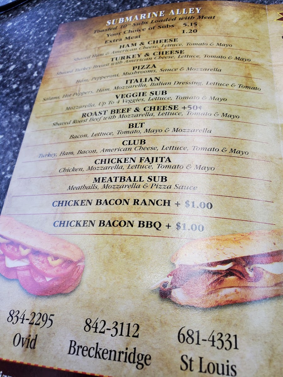 Main Street Pizza Photo Menu 1