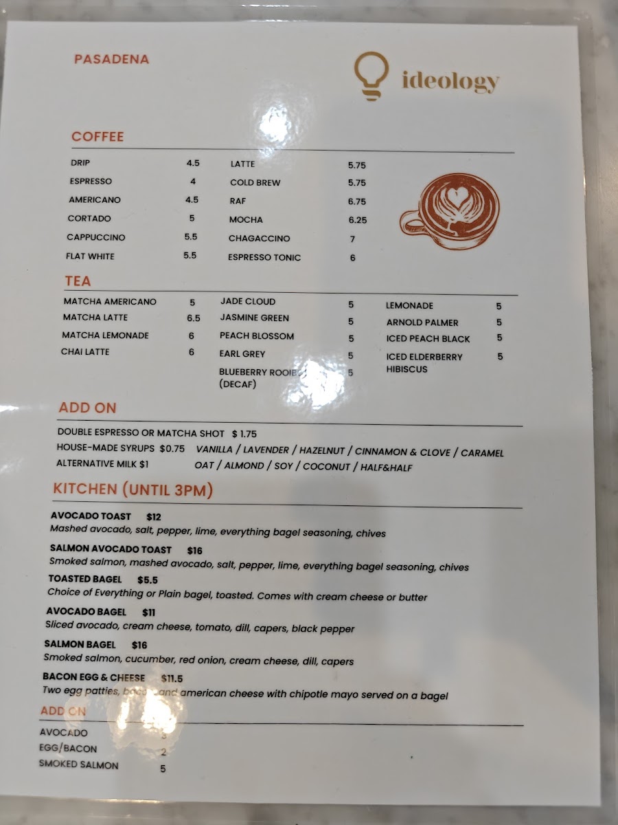 Ideology Coffee Photo Menu 1