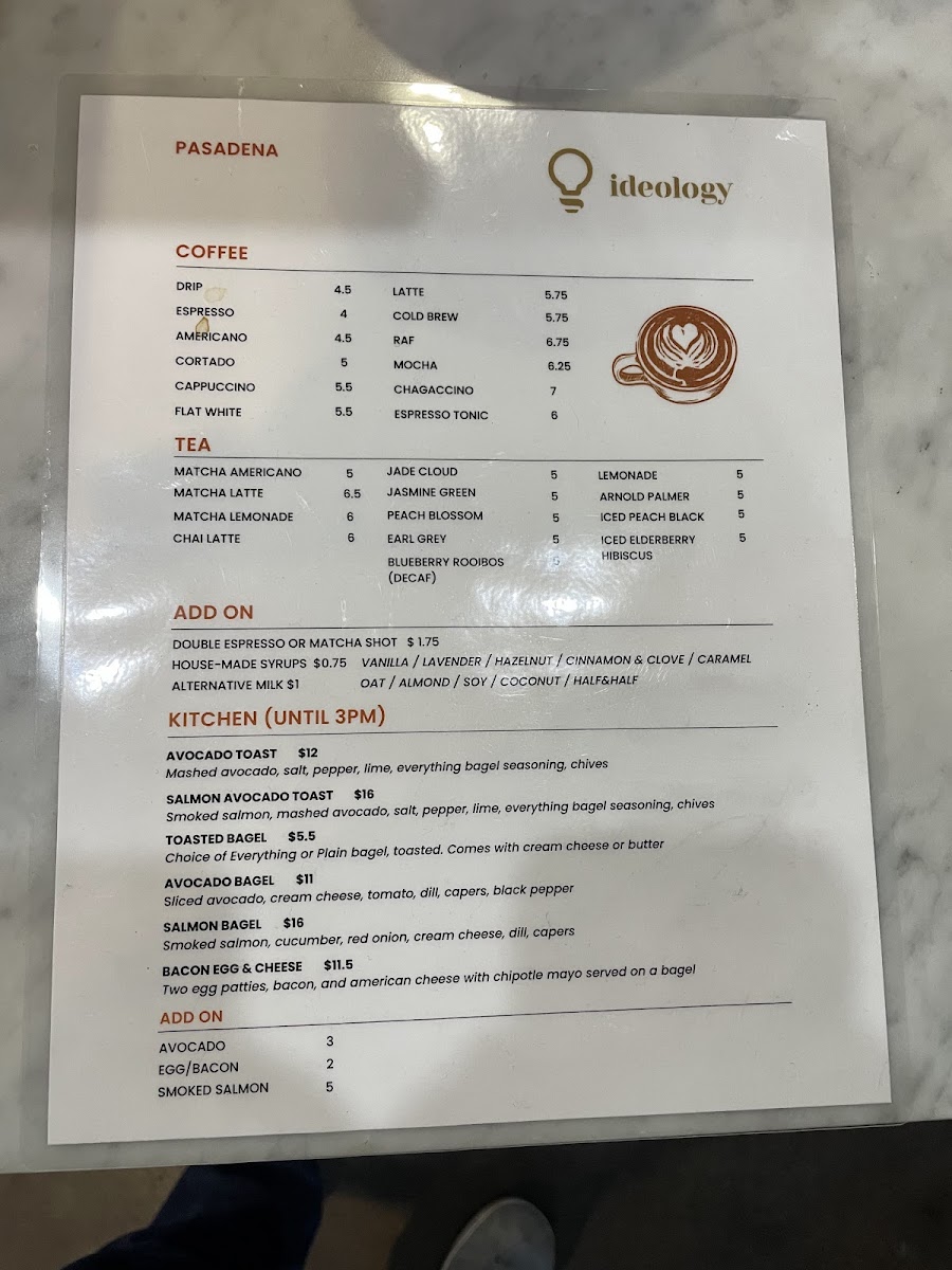 Ideology Coffee Photo Menu 2