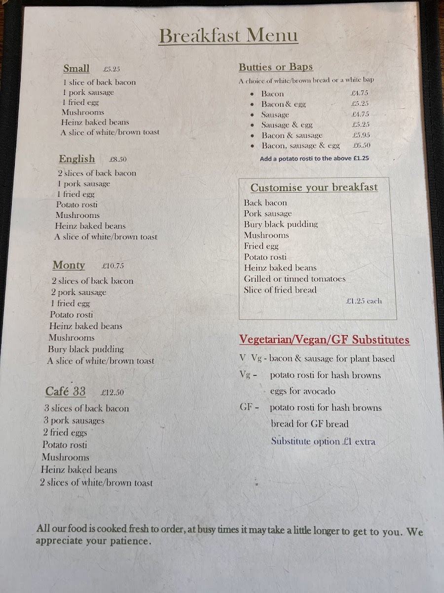 Cafe 33 Photo Menu 2