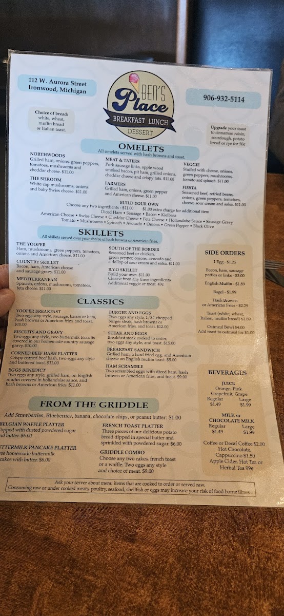 Ben's Place Photo Menu 5